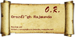 Országh Rajmunda névjegykártya